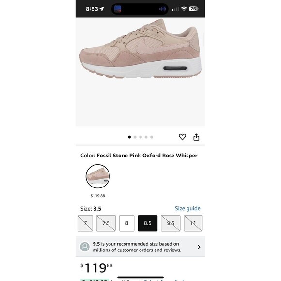 Nike AIR MAX Shoes Women's Sz8.5  Fossil Stone Pink Oxford RoAthletic Brand New - Picture 10 of 12